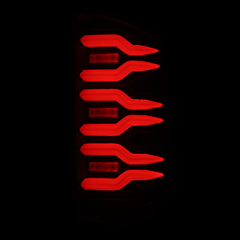 AlphaRex 07-08 Dodge Ram 1500/07-09 Dodge Ram 2500+3500 Luxx-Series LED Tail Lights (Pair) Black AlphaRex Tail Lights  AXOPROS