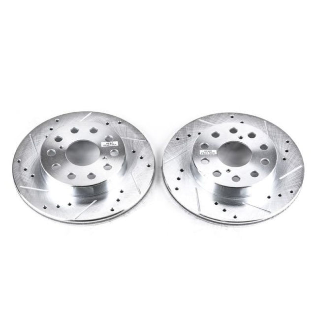 Power Stop 91-95 Toyota MR2 Rear Evolution Drilled & Slotted Rotors - Pair PowerStop Brake Rotors - Slot & Drilled  AXOPROS