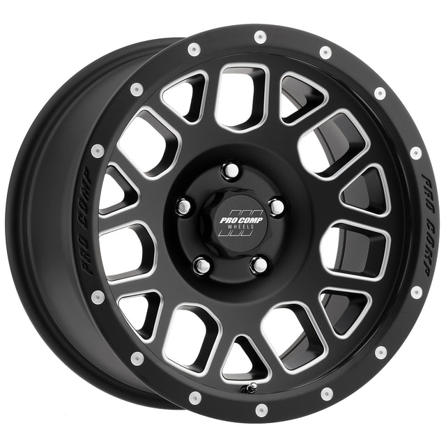 Vertigo Satin Black Milled 17x9 5x5 4.75BS Offset -6mm Cap P/N 5040556000 Pro Comp Wheel  AXOPROS