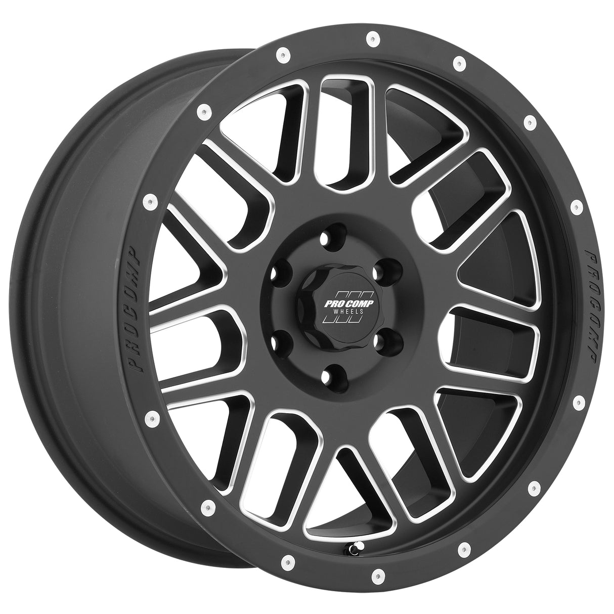 Vertigo Satin Black Milled 18x9 6x5.5 5BS Offset 0mm Cap P/N 5040556000 Pro Comp Wheel  AXOPROS