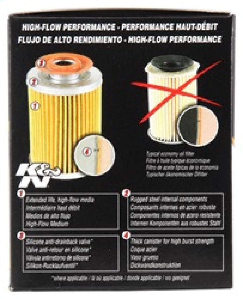 K&N 3.74inch / 2.98 OD Performance Gold Oil Filter K&N Engineering Oil Filters  AXOPROS