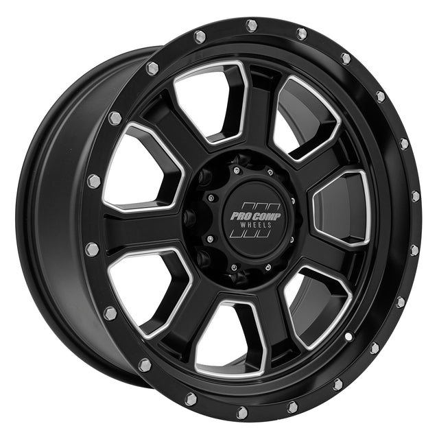 Sledge Satin Black Milled 20X9 8x170 5BS Offset 0mm Cap P/N 503451501 Pro Comp Wheel  AXOPROS