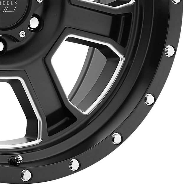 Sledge Satin Black Milled 20X9 6x5.5 5BS Offset 0mm Cap P/N 503434200 Pro Comp Wheel  AXOPROS