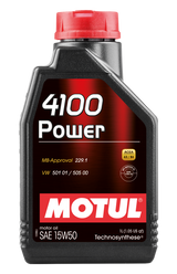 Motul 1L Engine Oil 4100 POWER 15W50 - VW 505 00 501 01 - MB 229.1 Motul Motor Oils  AXOPROS