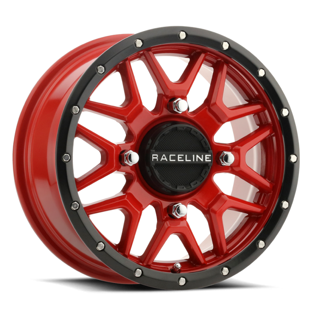 Raceline A94R Krank 14x7in / 4x137 BP / 10mm Offset / 110.18mm Bore - Red & Black Lip Wheel Raceline Wheels - Cast  AXOPROS