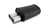 Vibrant Streetpower Flat Blk Muffler 9.5x6.75x15in Body Inlet ID 3in Tip OD 3in w/Dual Straight Tips Vibrant Muffler  AXOPROS