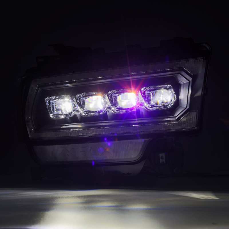 AlphaRex 19-21 Ram 2500 NOVA LED Proj Headlights Plank Style Black w/Activ Light/Seq Signal/DRL AlphaRex Headlights  AXOPROS