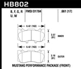Hawk 15-17 Ford Mustang Performance Package HPS 5.0 Front Brake Pads Hawk Performance Brake Pads - Performance  AXOPROS