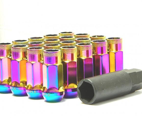 Wheel Mate Muteki SR48 Open End Locking Lug Nut Set of 4 - Titanium 12x1.25 48mm Wheel Mate Lug Nuts  AXOPROS