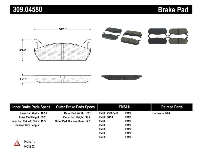 StopTech Performance 90-93 Mazda Miata Rear Brake Pads D525 Stoptech Brake Pads - Performance  AXOPROS