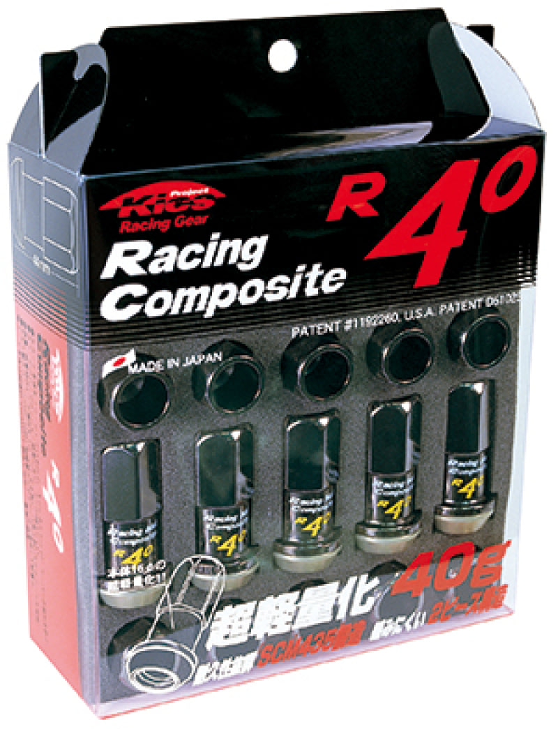 Project Kics 12x1.50 R40 Lug Nuts - Black (20 Pcs) Project Kics Lug Nuts  AXOPROS