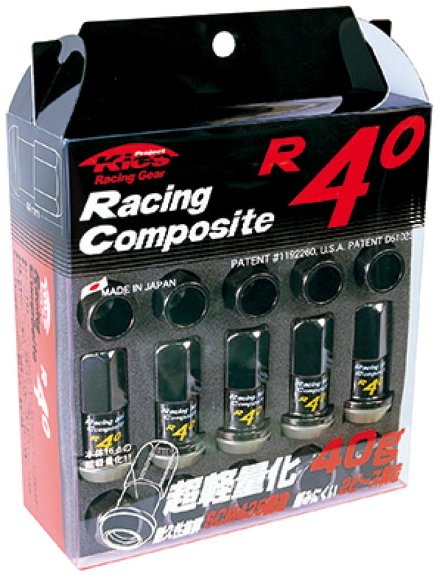 Project Kics 12x1.50 R40 Lug Nuts - Black (20 Pcs) Project Kics Lug Nuts  AXOPROS