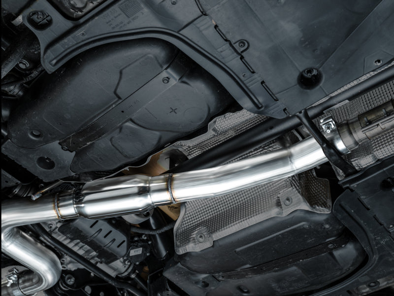 AWE MK8 Volkswagen Golf R 3in Touring Edition Quad Exhaust - Chrome Silver Tips AWE Tuning Catback  AXOPROS