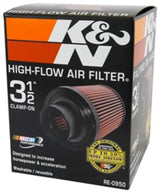 K&N Universal Rubber Filter 3 1/2inch ID FLG / 6inch Base / 4-5/8inch Top / 6inch Height K&N Engineering Air Filters - Universal Fit  AXOPROS