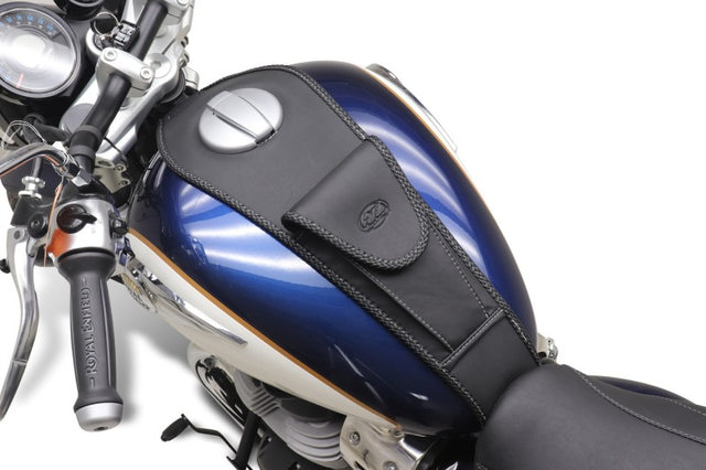 Mustang Motorcycle Mustang 23-25 Royal Enfield Super Meteor 650 Tank Bib with Pouch Black Tank Bibs aftermarket performance part
