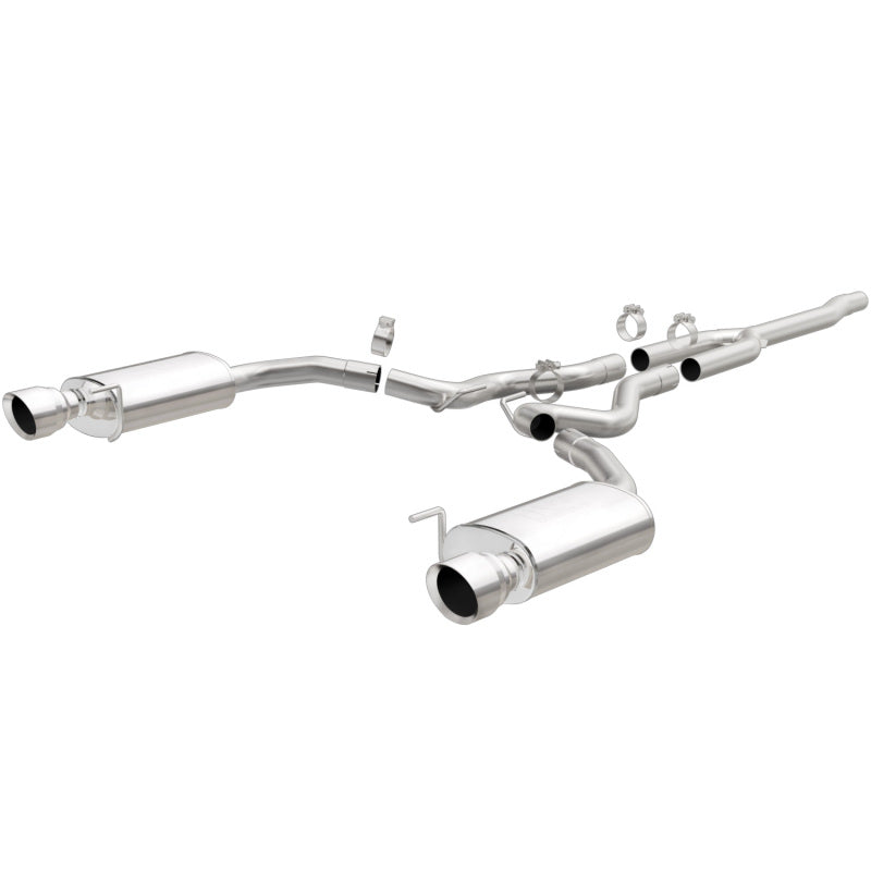 MagnaFlow Cat Back, SS, 2.5in, Street, Dual Split Polished 4.5in Tips 2015 Ford Mustang Ecoboost Magnaflow Catback  AXOPROS