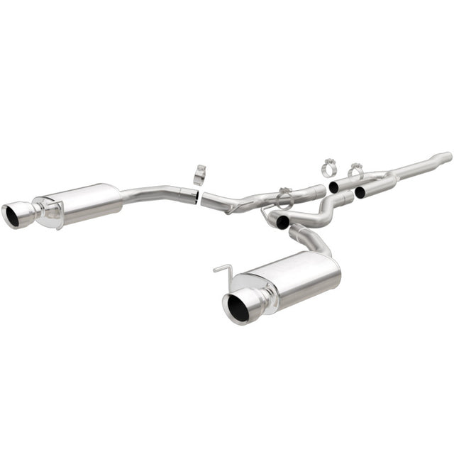 MagnaFlow Cat Back, SS, 2.5in, Street, Dual Split Polished 4.5in Tips 2015 Ford Mustang Ecoboost Magnaflow Catback  AXOPROS
