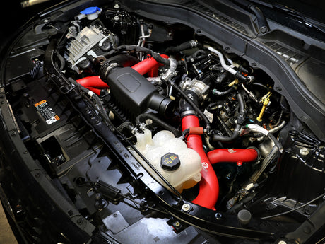 aFe aFe 20-23 Ford Explorer ST V6 3.0L (tt) BladeRunner 2-3/4in Aluminum Cold Charge Pipe - Red Intercoolers aftermarket performance part