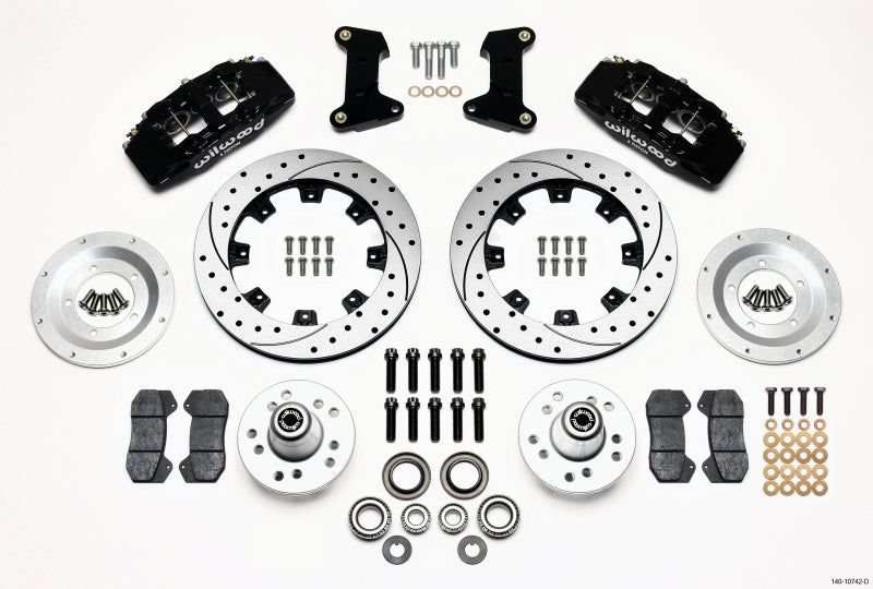 Wilwood Dynapro 6 Front Hub Kit 12.19in Drilled 74-80 Pinto/Mustang II Disc Spindle only Wilwood Big Brake Kits  AXOPROS