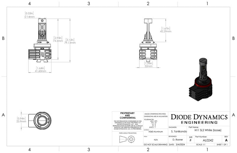 Diode Dynamics H11/H8/H9 White SL2 LED Bulbs (pair) Diode Dynamics Bulbs  AXOPROS