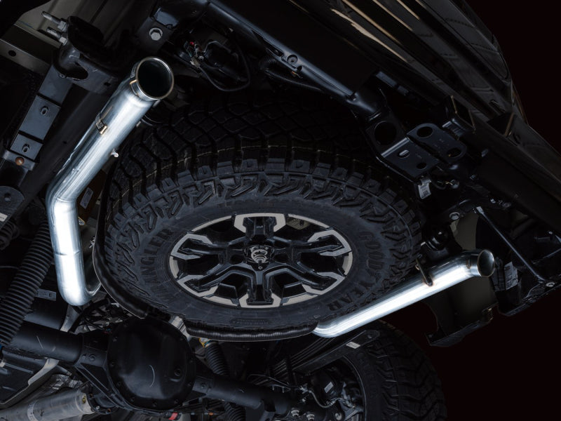 AWE Tuning 22-23 GMC Sierra 1500 AT4X 6.2L 0FG Catback Split Dual (Flat Bumper) - Bashguard(No Tips) AWE Tuning Catback  AXOPROS