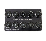 NRG NRG Fender Washer Kit w/Color Matched M6 Bolt Rivets For Plastic (Black) - Set of 10 Hardware Kits - Other aftermarket performance part