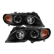 Spyder BMW E46 3-Series 02-05 4DR Projector Headlights 1PC LED Halo Blk PRO-YD-BMWE4602-4D-AM-BK SPYDER Headlights  AXOPROS