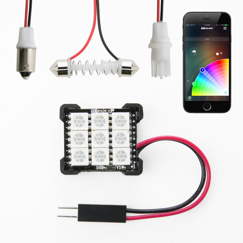 XK Glow RGB Festoon LED Panel XKchrome Bluetooth App Controlled Dome Bulb XKGLOW Light Accessories and Wiring  AXOPROS
