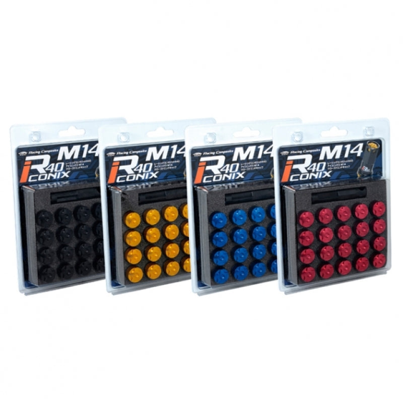 Project Kics R40 Iconix Aluminum Cap Set 14x1.50 - Black (20pcs) Project Kics Wheel Accessories  AXOPROS