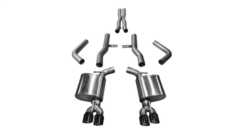 Corsa 2017-2023 Dodge Challenger 5.7L V8 Xtreme Cat-Back Dual Rear Exit w/3.5in Black Tips CORSA Performance Catback  AXOPROS