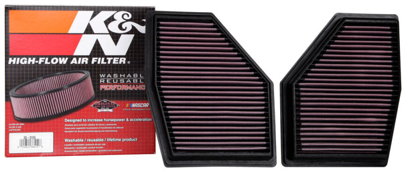 K&N 2020 BMW M550i 4.4L V8 Replacement Air Filter (2 Per Box) K&N Engineering Air Filters - Drop In  AXOPROS