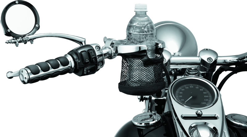 Kuryakyn Mesh Basket Universal Drink Holder 1in Clamp Chrome Kuryakyn Cup Holders  AXOPROS