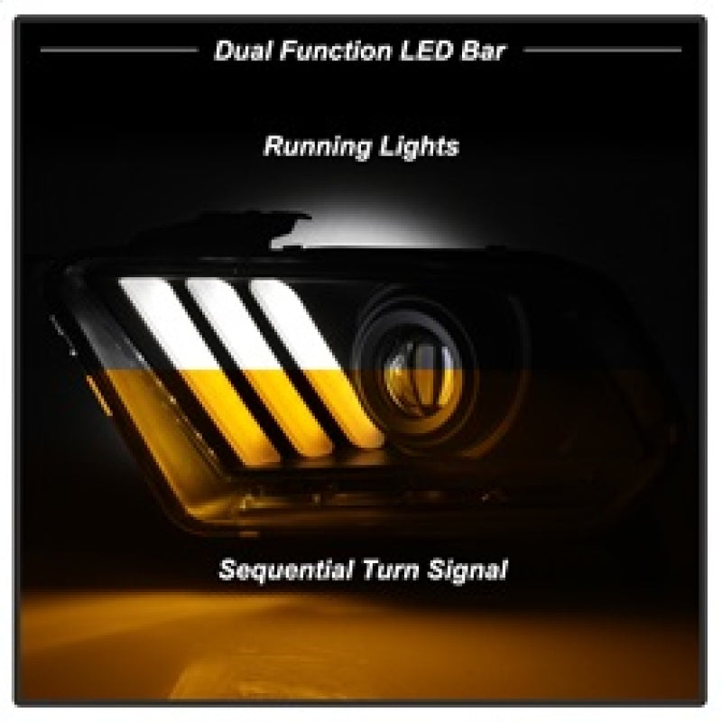 Spyder Ford Mustang 10-13 Projector Headlights - HID Model Only - Black PRO-YD-FM2010V2-HID-BK SPYDER Headlights  AXOPROS