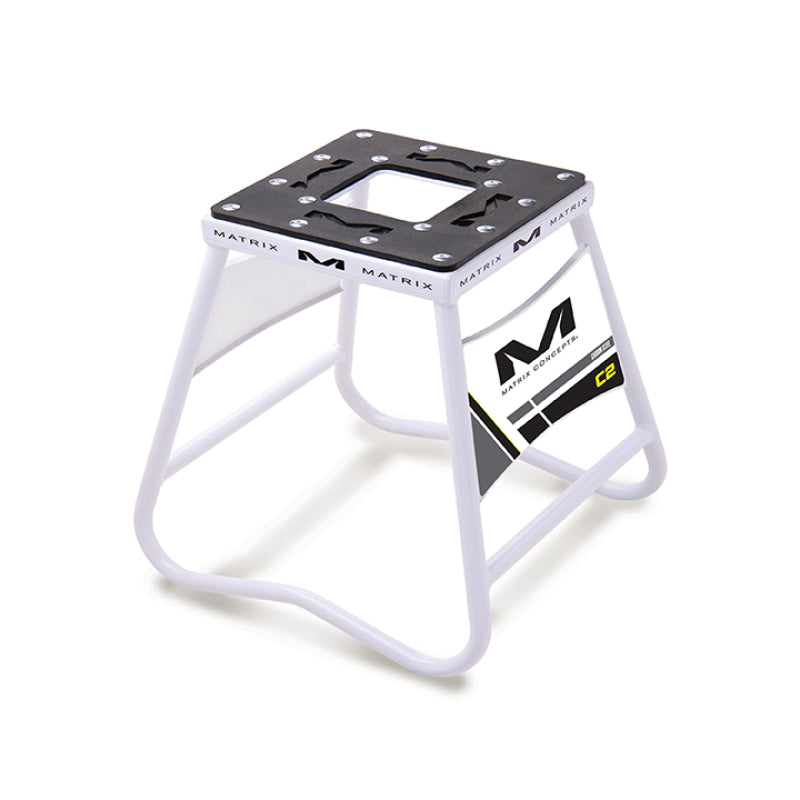 Matrix Concepts Matrix Concepts C2 Mini Steel Stand with Nameplate - White Bike Stands aftermarket performance part