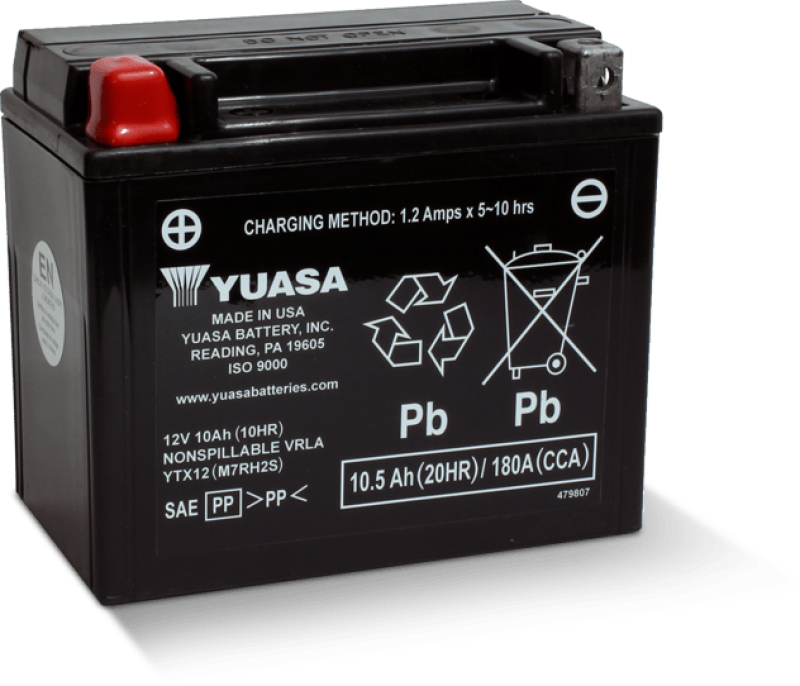 Yuasa YTX12 Maintenance Free AGM 12-Volt Battery Yuasa Battery Batteries  AXOPROS
