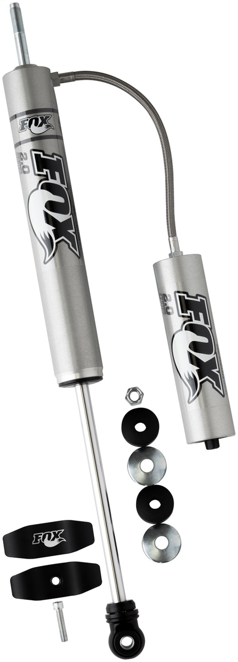 Fox 2.0 Performance Series 10.1in. Smooth Body Remote Res. Shock w/Stem Mount / Std Travel - Black FOX Shocks and Struts  AXOPROS