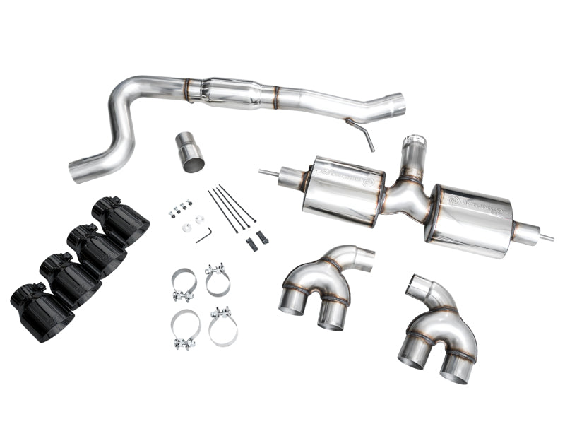 AWE MK8 Volkswagen Golf R 3in Touring Edition Quad Exhaust - Diamond Black Tips AWE Tuning Catback  AXOPROS
