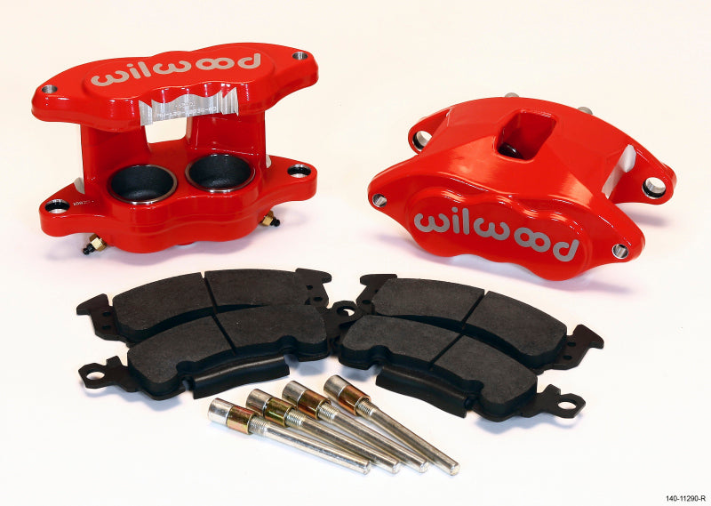 Wilwood D52 Front Caliper Kit - Red 2.00 / 2.00in Piston 1.28in Rotor Wilwood Big Brake Kits  AXOPROS