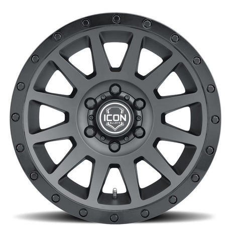 ICON Compression 17x8.5 6x5.5 25mm Offset 5.75in BS 95.1mm Bore Double Black Wheel ICON Wheels - Cast  AXOPROS