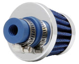 K&N 2in Base OD x .375in Flange ID x 1.75in H Rubber Base Crankcase Vent Filter - Blue K&N Engineering Air Filters - Universal Fit  AXOPROS