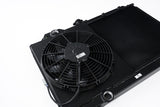 CSF 96-07 Mitsubishi Evo 4/5/6/7/8/9 Full-Slim Radiator w/12in Fan & Shroud/-16AN - Black CSF Radiators  AXOPROS