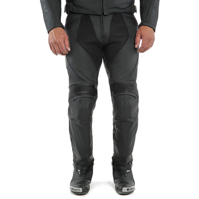 Dainese Pony 3 Leather Pants Perforated Matte Black Size - 50 Dainese Pants  AXOPROS