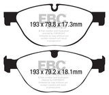 EBC 13+ Jaguar F-Type (Cast Iron Only) 3.0 Supercharged (380) Perf Pkg Redstuff Front Brake Pads EBC Brake Pads - Performance  AXOPROS