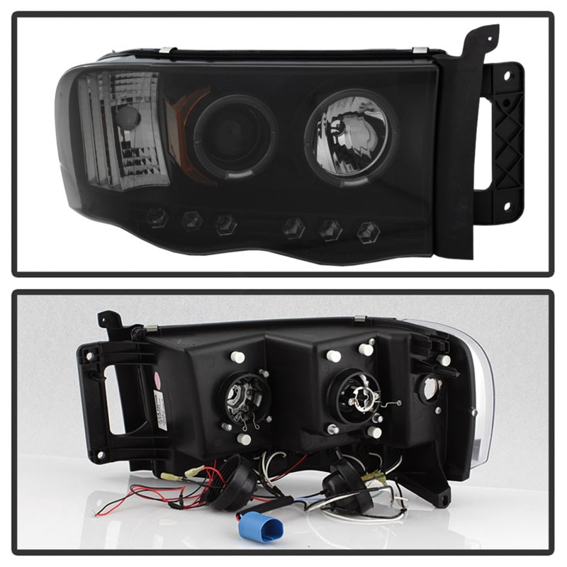 Spyder Dodge Ram 1500 02-05 03-05 Projector Headlights LED Halo LED Blk Smke PRO-YD-DR02-HL-BSM SPYDER Headlights  AXOPROS