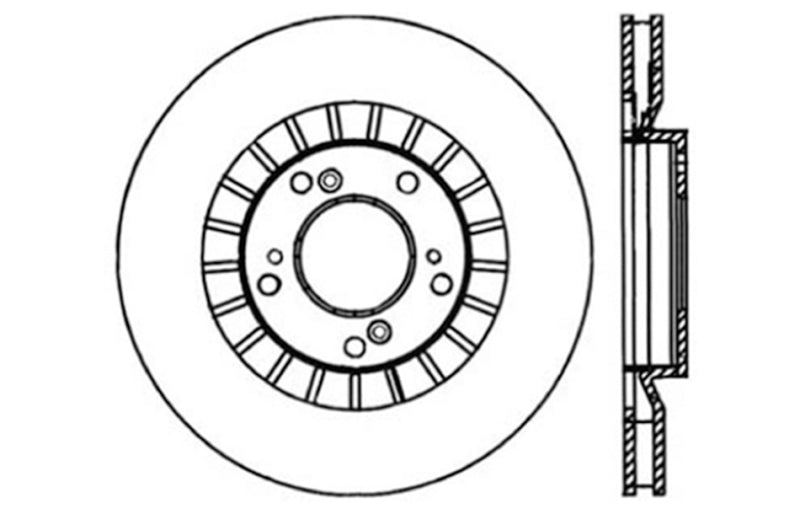 StopTech 00-09 S2000 Slotted & Drilled Right Front Rotor Stoptech Brake Rotors - Slot & Drilled  AXOPROS