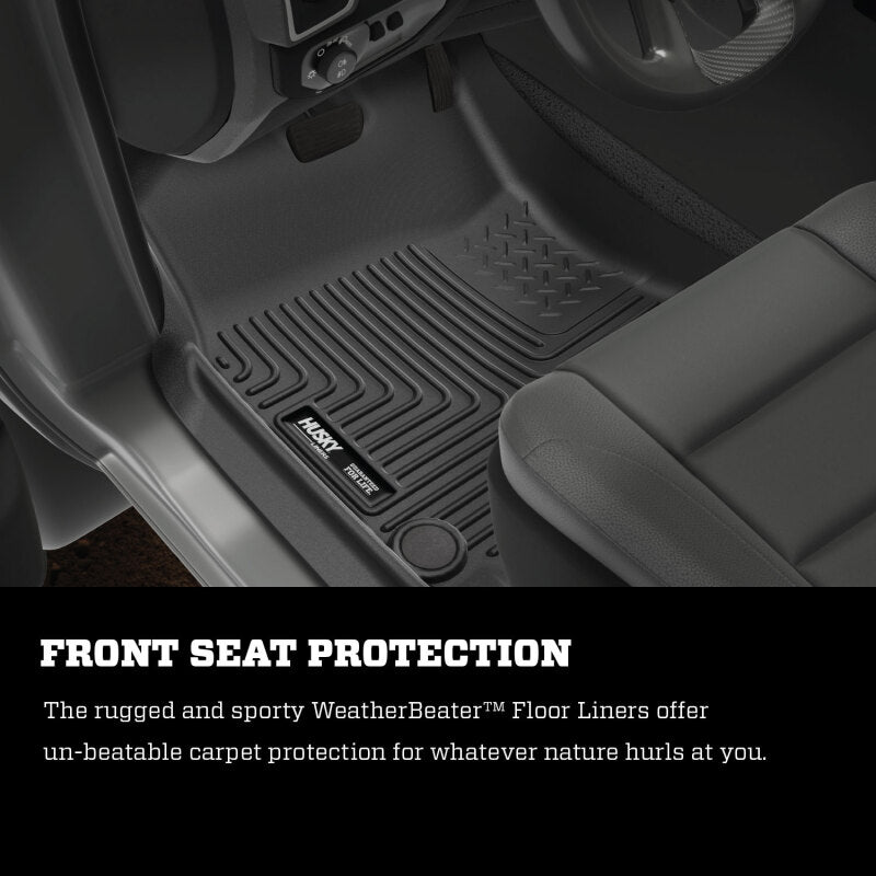 Husky Liners 03-12 Dodge Ram 1500/2500/3500 Series Regular/Quad Cab WeatherBeater Black Floor Liners Husky Liners Floor Mats - Rubber  AXOPROS