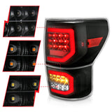 ANZO ANZO 2007-2013 Toyota Tundra LED Taillights Plank Style Black w/Clear Lens Tail Lights aftermarket performance part