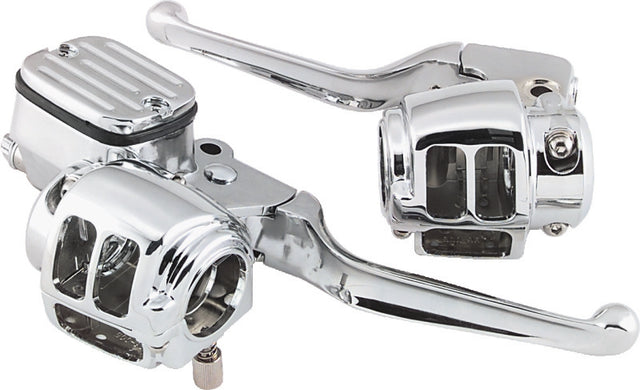 Bikers Choice 96-06 Big Twin 96-03XL With 11/16 Bore Master Cylinder Chrome Handlebar Control Kit Bikers Choice Handlebars  AXOPROS
