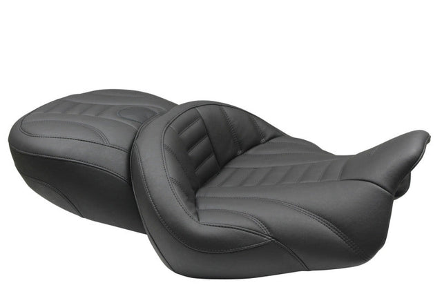 Mustang 15-21 Harley Freewheeler Super Touring Deluxe 1PC Seat - Black Mustang Motorcycle One-Piece Motorcycle Seats  AXOPROS