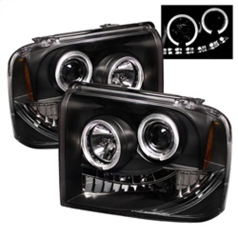 Spyder Ford F250/350/450 Super Duty 05-07 Projector Headlights LED Halo- LED Blk PRO-YD-FS05-HL-BK SPYDER Headlights  AXOPROS